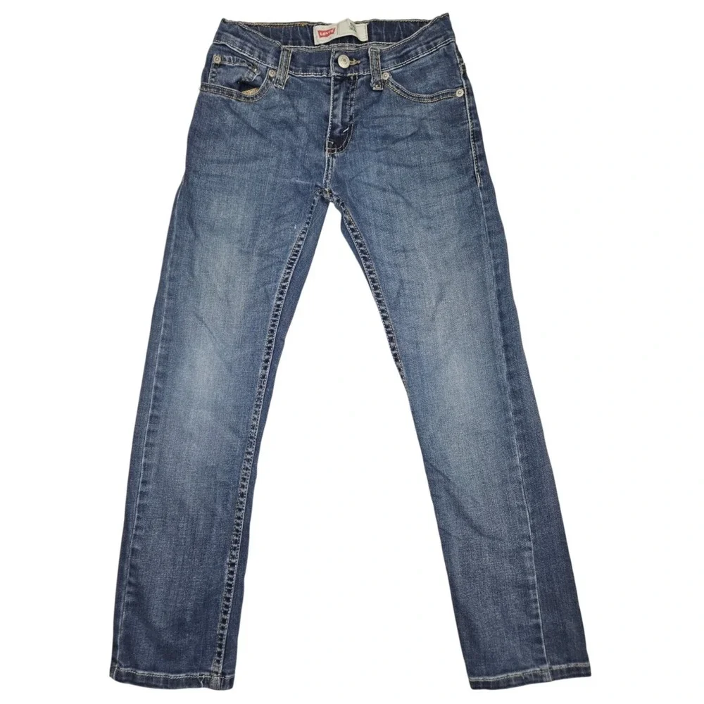 Levi's 511 Slim Fit Jeans Boys 10 Reg W25 L25 Dark Wash Stretch Denim Adjustable